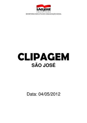Clipagem São José 04/05/2012