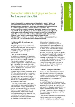 Production laitière écologique en Suisse