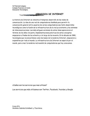 Servicios del internet
