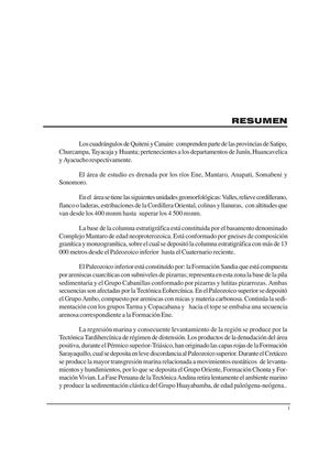 Geología - Cuadrangulo de Quiteni (24ñ) y Canaire (25ñ),1998