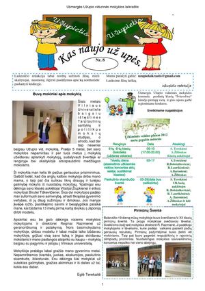 Ukmergės Užupio vidurinės mokyklos laikraštėlis Užupietis 2012. Nr.8