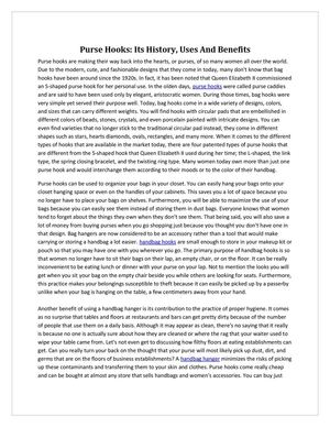 Purse Hooks: Its History, Uses And Benefits