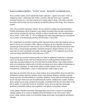 Snovi i tumačenje snova pomoću sanovnika