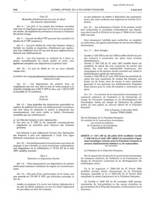 ARRETE n° 1241 CM du 28 juillet 2010 modifiant l'arrêté n° 938 CM du 27 août 1987 relatif à la convention d'agrément touristique conclue entre la Polynésie française et certains établissements hôteliers ou de restauration.