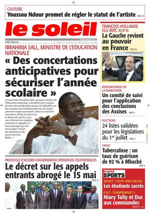 Edition du 7 mai 2012