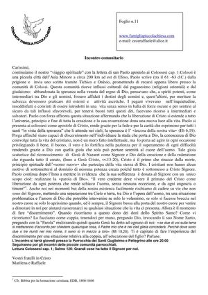 Lettura Colossesi cap. 1; Salmo 126: Grandi cose ha fatto il Signore per noi.