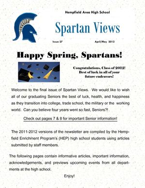 April/May 2012 High School Newsletter