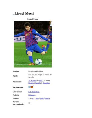 biografia de leonel messi