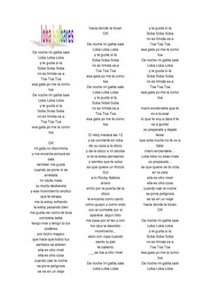 letras de las canciones
