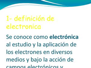 definicion de la tecnologia en electronica