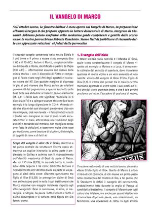 Speciale Vangelo di Marco (R. Ronchiato)