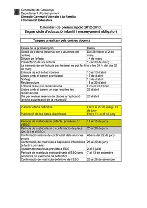 Centres_Calendari preinscripció 2012-2013 modificat