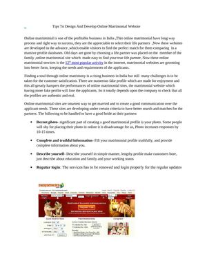 Tips To Design And Develop Online Matrimonial 
