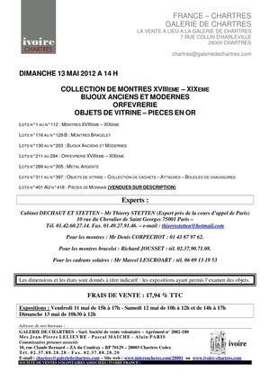 BIJOUX - ORFEVRERIE - MONTRES ANCIENNES 13-05-2012