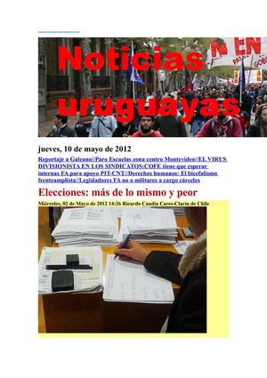 Noticias Uruguayas jueves 10 de mayo 2012