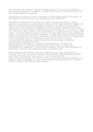 Carkhana, Online Car & Bike Accessories Store, Featured On Pluggd.in