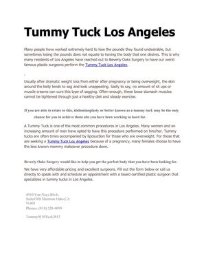 Tummy Tuck Los Angeles 
