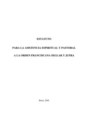 Estatutos para la asistencia pastoral y espiritual OFS