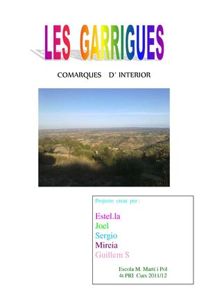 Projecte Comarques 4tB: Les Garrigues