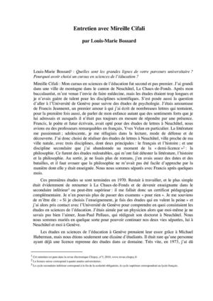 Entretien biographique avec Louis-Marie Brossard