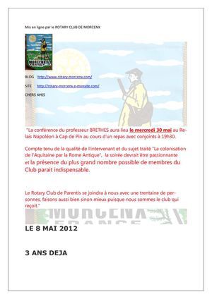 NEWS LETTER DU 14 MAI 2012 ROTARY MORCENX