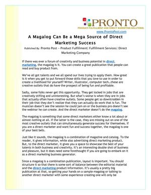 A Magalog Can Be a Mega Source of Direct Marketing Success