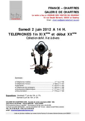 TELEPHONES : COLLECTION DE M. X. et à divers 02-06-2012 