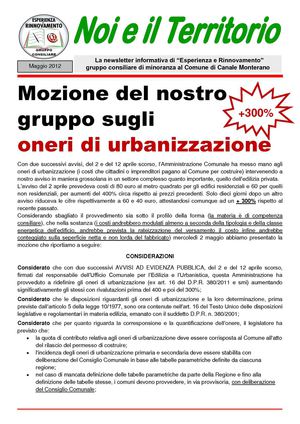Newsletter Noi e il Territorio - Maggio 2012