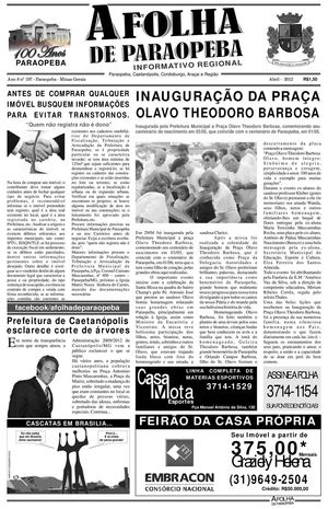 A Folha de Paraopeba - Edição nº 197 - Abril 2012