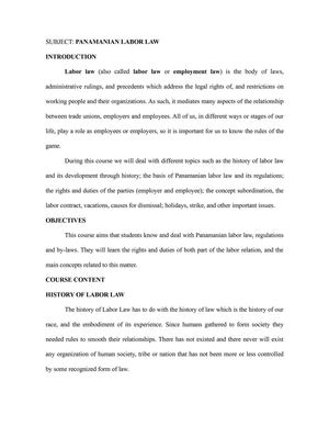 Panamanian Labor Law