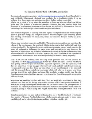 The numerous benefits that is bestowed by Acupuncture