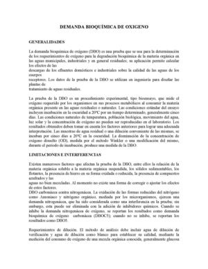 DEMANDA BIOQUIMICA DE OXIGENO