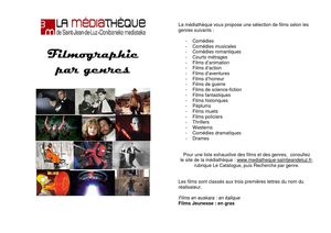 Filmographie par genres