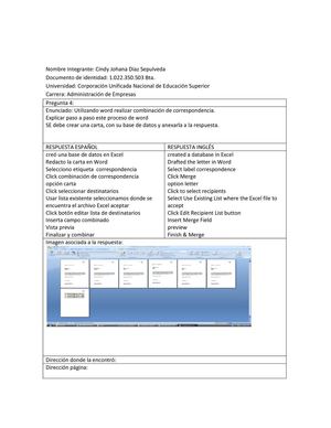 COMBINACIÓN DE CORRESPONDENCIA EN WORD