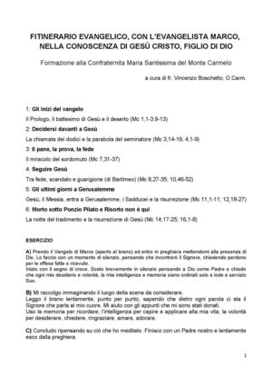 Itinerario evangelico con l'evangelista Marco