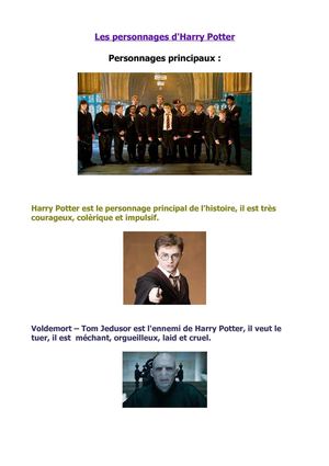 Les personnages d'Harry Potter