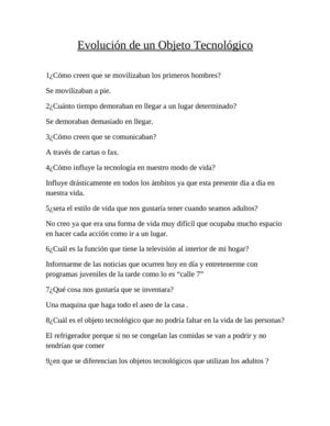 evolucion de un  objeto tecnologico