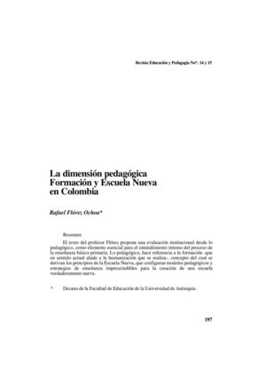 Dimensión pedagógica y Escuela Nueva