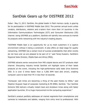 SanDisk Gears up for DISTREE 2012