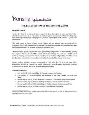 THE LEGAL SYSTEM OF THE STATE OF QATAR
