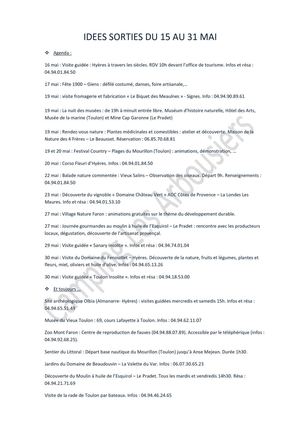 Découvrez Carqueiranne et sa région du 15 au 31 mai