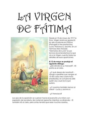 LA VIRGEN DE FÁTIMA