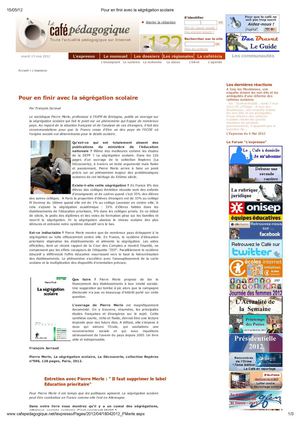 Pour en finir avec la ségrégation scolaire