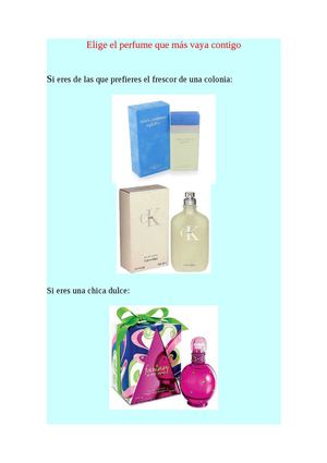 Elige el perfume que más vaya contigo