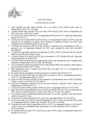 Guía de cantidad de calor