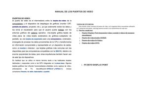 MANUAL DE LOS PUERTOS DE VIDEO