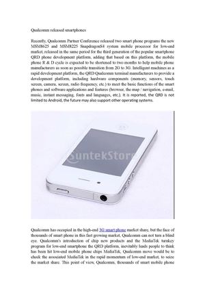 First Cellular Qualcom Calaméo - Qualcomm released smartphones