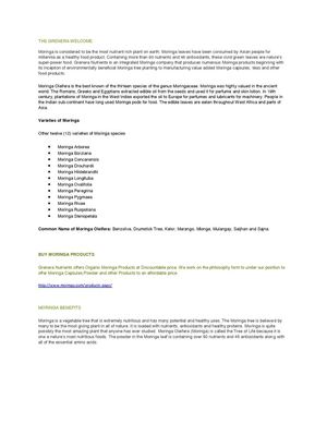 Grenera Moringa Products