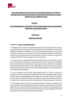 Estatutos SGAE