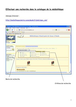 Comment utiliser le catalogue en ligne